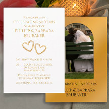 Golden 50th Wedding Anniversary Arch Photo Hearts 