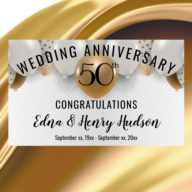 Golden 50th Wedding Anniversary Banner (Golden 50th Wedding Anniversary Banner)