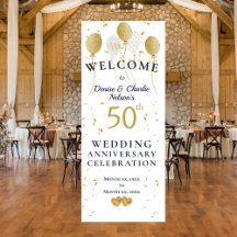 Golden 50th Wedding Anniversary Elegant