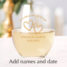 Golden 50th Wedding Anniversary Heart Personalized