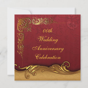 Golden 50th Wedding Anniversary Party Invitation