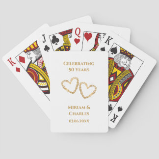 Golden 50th Wedding Anniversary Personalized Gift Playing Cards