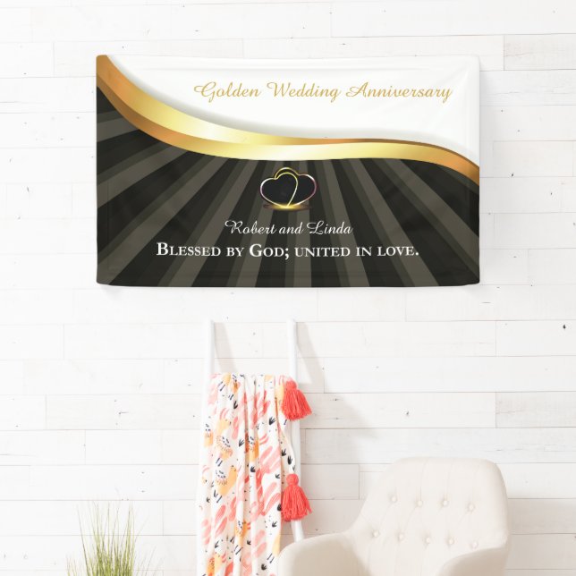 Golden 50th Wedding Religious Anniversary  Banner (Insitu)
