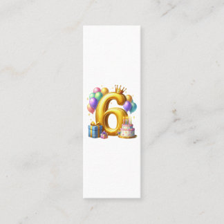 Golden 6th Birthday Calling Card