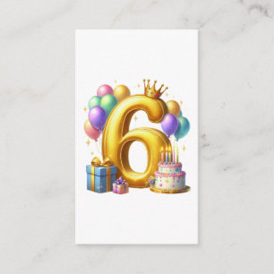 Golden 6th Birthday Enclosure Card