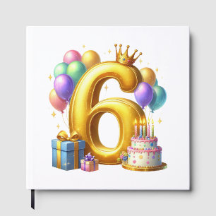 Golden 6th Birthday Guest Book