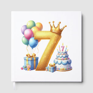 Golden 7th Birthday Guest Book