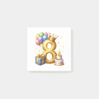 Golden 8th Birthday Post-it Notes