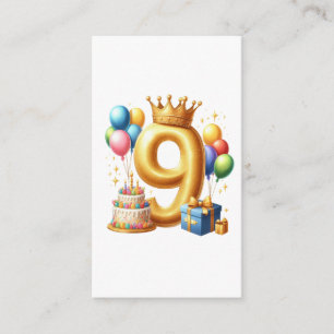 Golden 9th Birthday Enclosure Card