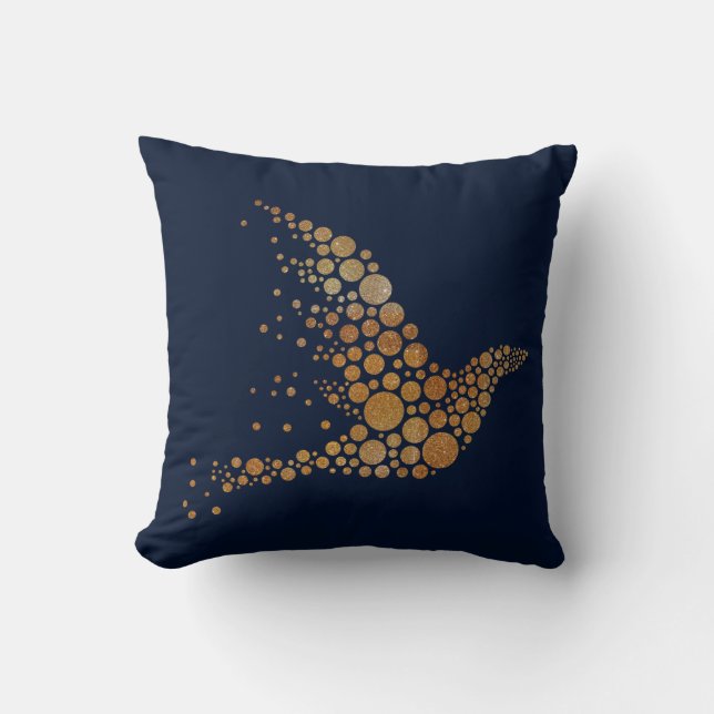 Golden Abstact Coussin d'oiseaux (Recto)