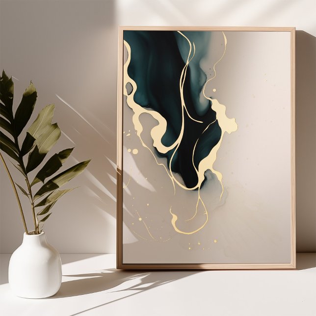 Golden Abstract Art Illuminated Poster Foil Gold (Creator Uploaded)