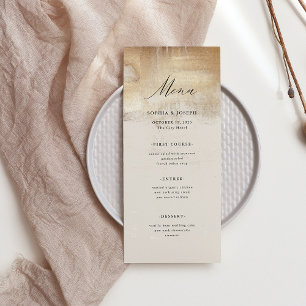 Golden Abstract   Elegant Wedding Menu