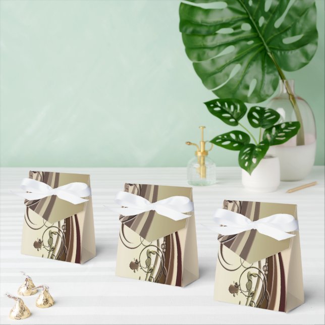 Golden Abstract Favor Box (Multiple)