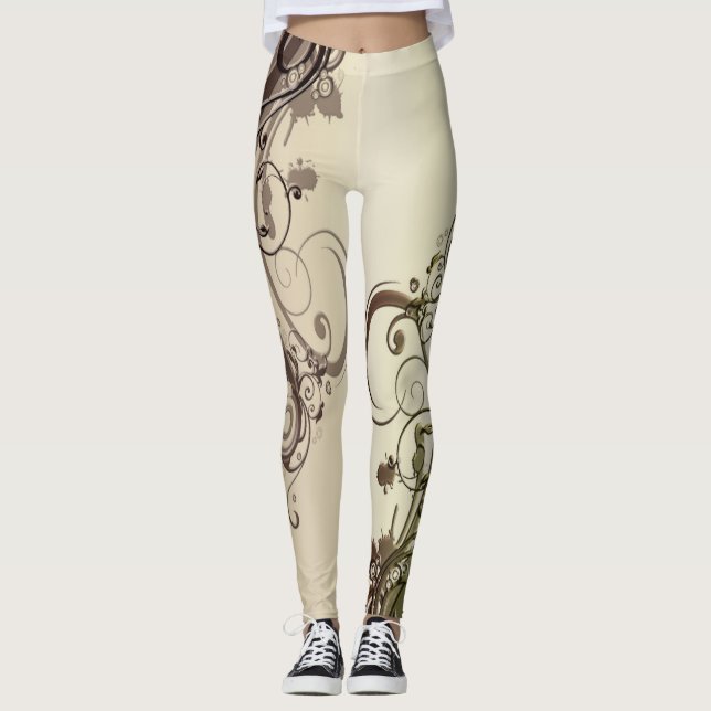 Golden Abstract Leggings (Front)