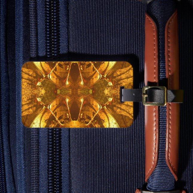 Golden Abstract Luggage Tag (Front Insitu 4)
