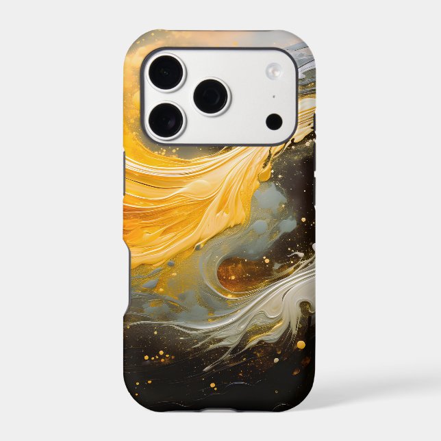 Golden Abstract Marble Modern Waves (Back)