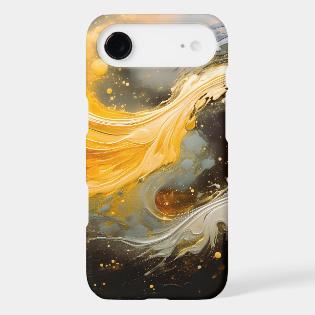 Golden Abstract Marble Modern Waves (Back)