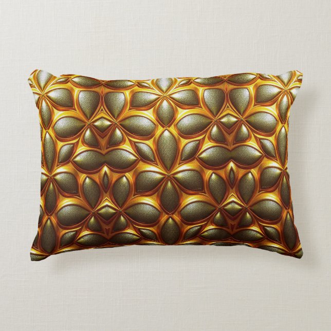 Golden Abstract pattern Accent Pillow (Front)
