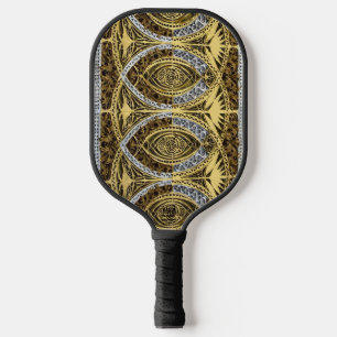 golden abstract pickleball paddle