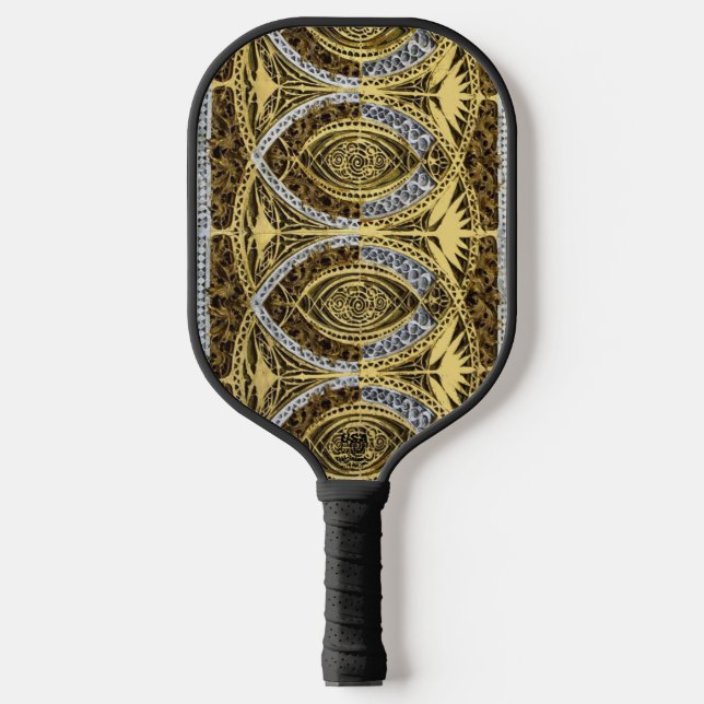 golden abstract pickleball paddle (Front)