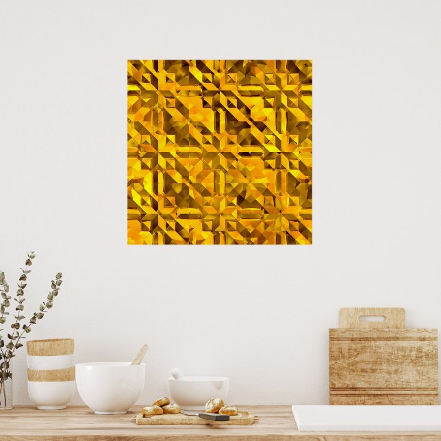 Golden Abstract Poster (Kitchen)