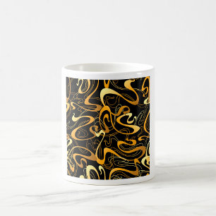 Golden Abstract Swirl Pattern Coffee Mug