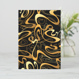 Golden Abstract Swirl Pattern Invitation