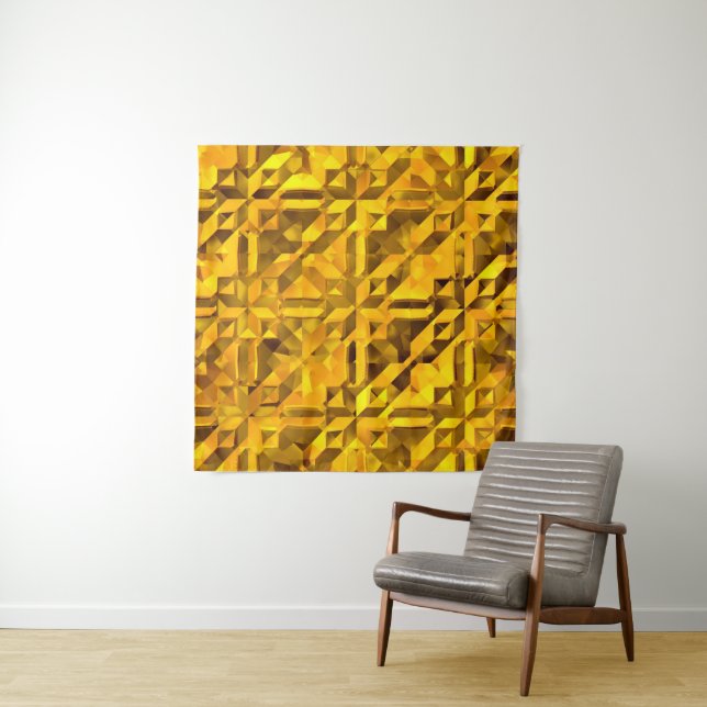 Golden Abstract Tapestry (In Situ (Horizontal))