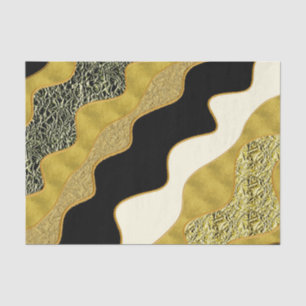 Golden Abstract Wave Modern Gold Glam Trendy Tissue Paper