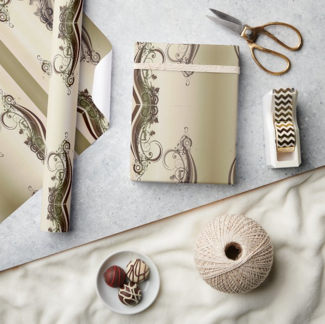 Golden Abstract Wrapping Paper (Crafts)