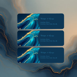 Golden Accented Abstract Ocean Waves wedding