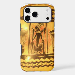 Golden African Ethnic Art Print Design