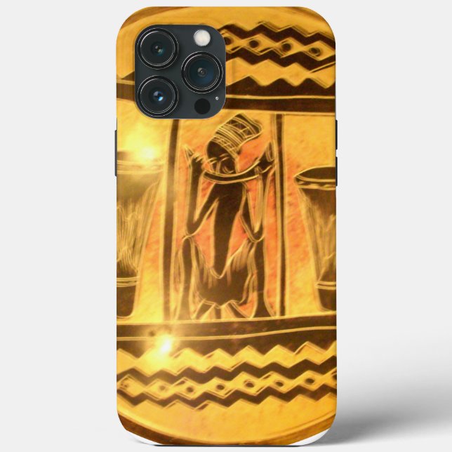 Golden African Ethnic Art Print Design Case-Mate iPhone Case (Back)