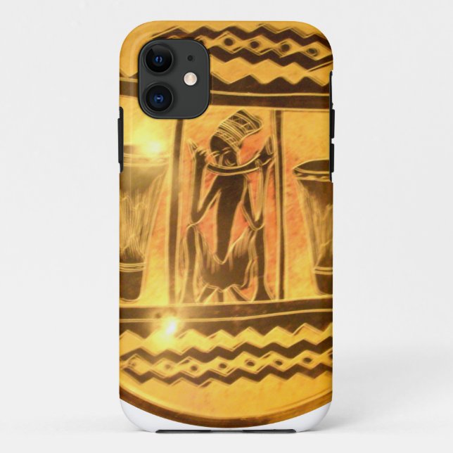 Golden African Ethnic Art Print Design Case-Mate iPhone Case (Back)