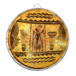 Golden African Ethnic Art Print Design Dartboard