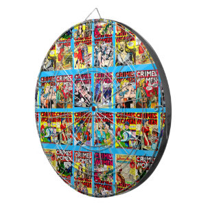 Golden Age Adventure Comic Covers, Crimes By Women Dartboard