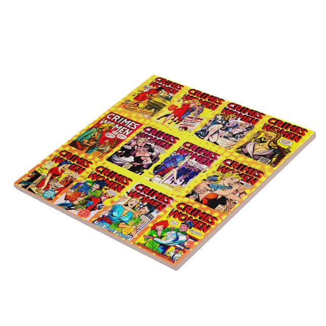 Golden Age Adventure Comic Covers, Crimes By Women Tile (Side)