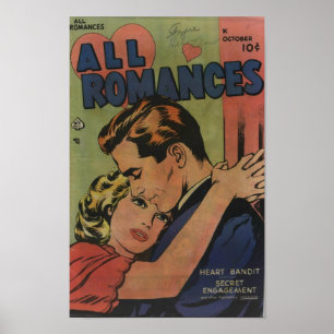 Golden Age Comic Art - All Romances Poster