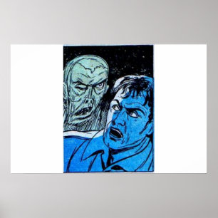 Golden age horror comics  60s Scary Vintage comics Poster