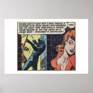 Golden age horror comics 70s Scary Vintage comics Poster
