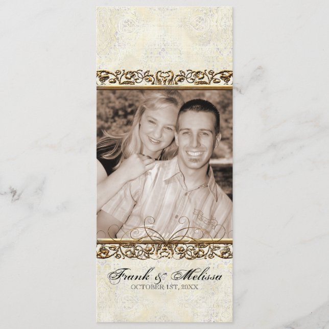 Golden Age of Elegance, Swirls Wedding Program (Front)