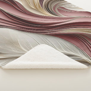 Golden Air – Rose Champagne Flowing Abstract Sherpa Blanket