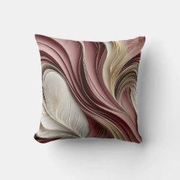 Golden Air – Rose Champagne Flowing Abstract Throw Pillow