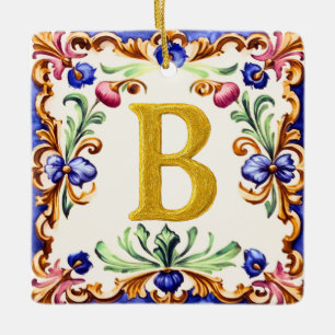 Golden Alphabet – Letter B Ceramic Ornament