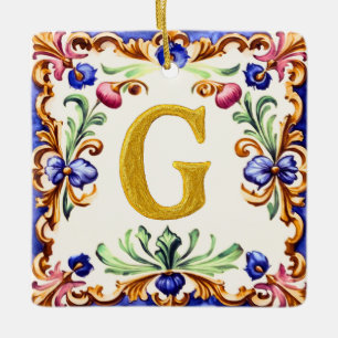 Golden Alphabet – Letter G Ceramic Ornament