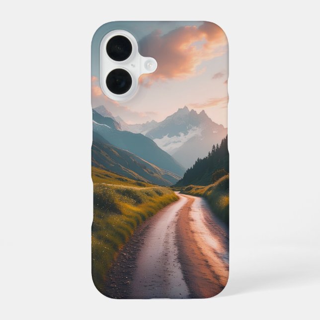 Golden Alpine Trail iPhone 16 Case (Back)
