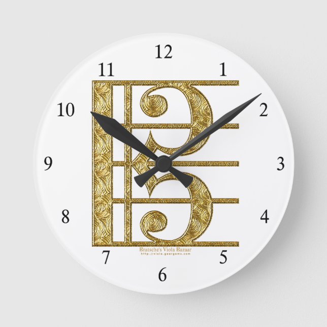 Golden Alto Clef Clock (Front)