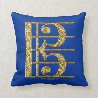 Golden Alto Clef Throw Pillow