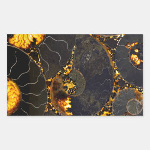 Golden Amber black Nautilus shell pattern, fossil  Sticker