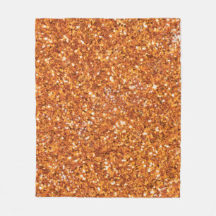 Golden amber sparkling glitter fleece blanket